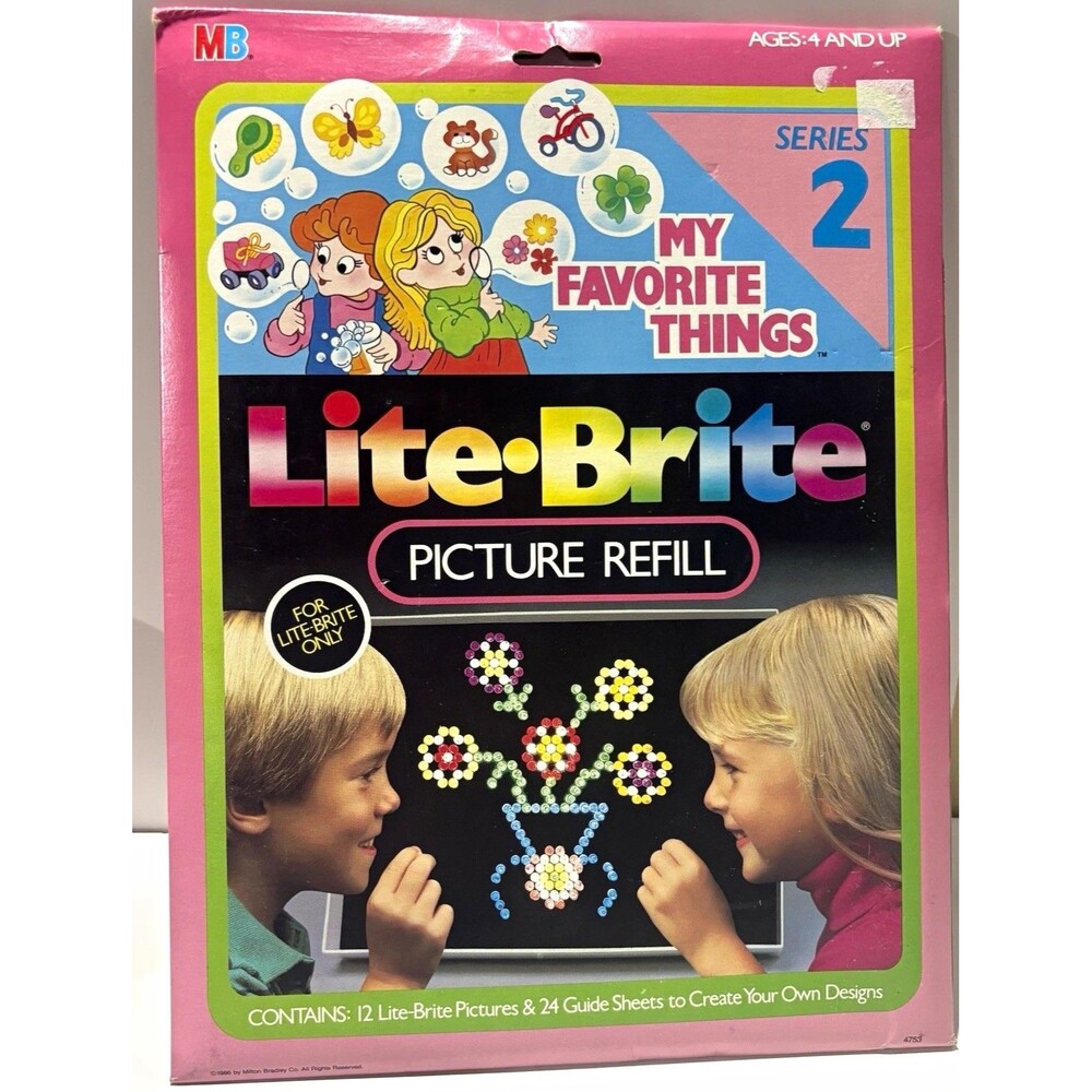 Lite-Brite Picture Refill My Favorite Things Series 2 MPN 4753 1986 Sealed